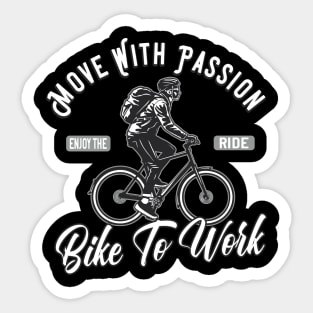 Bike to Work Cyclist Sticker